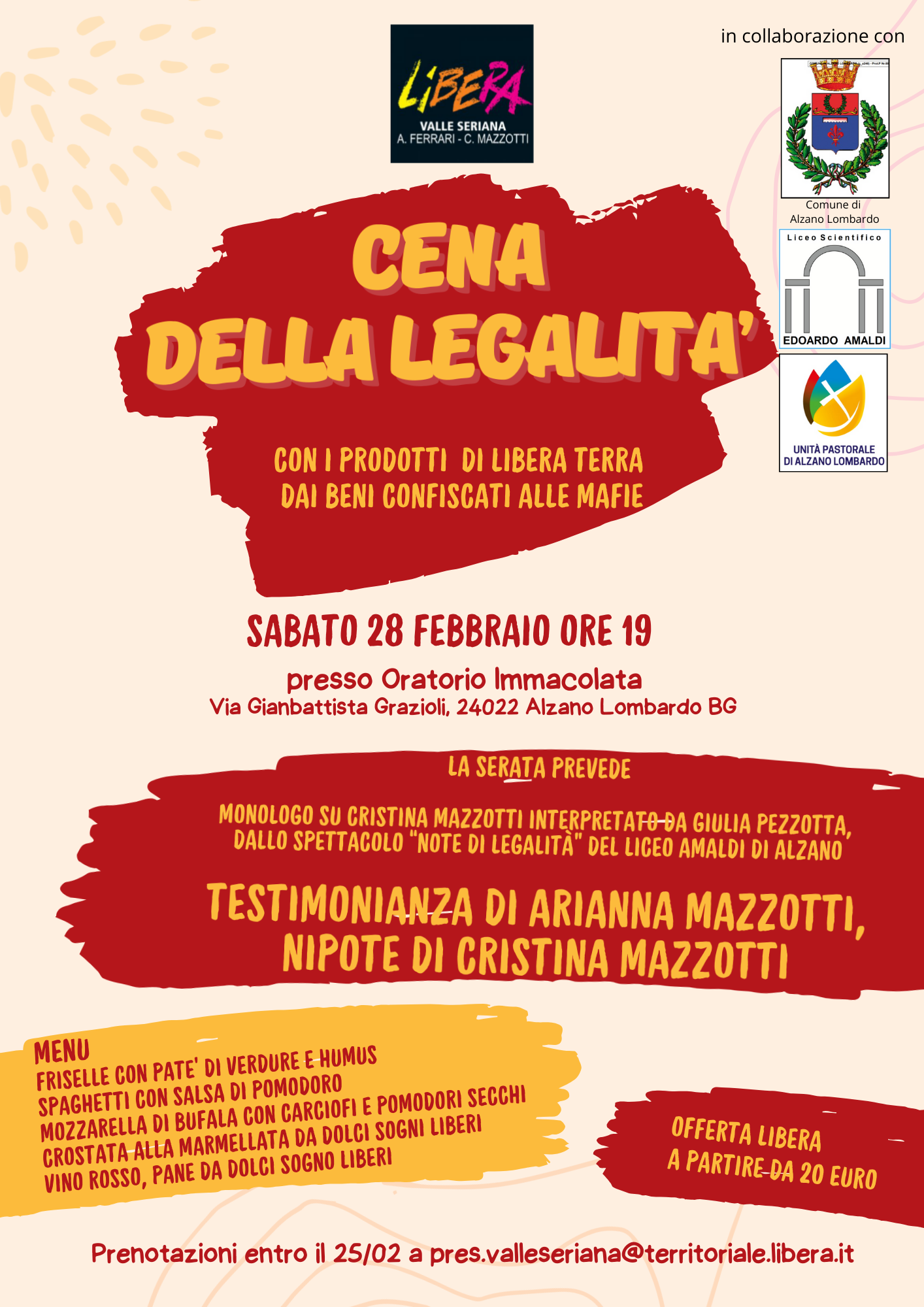 Cena Legalità 2026